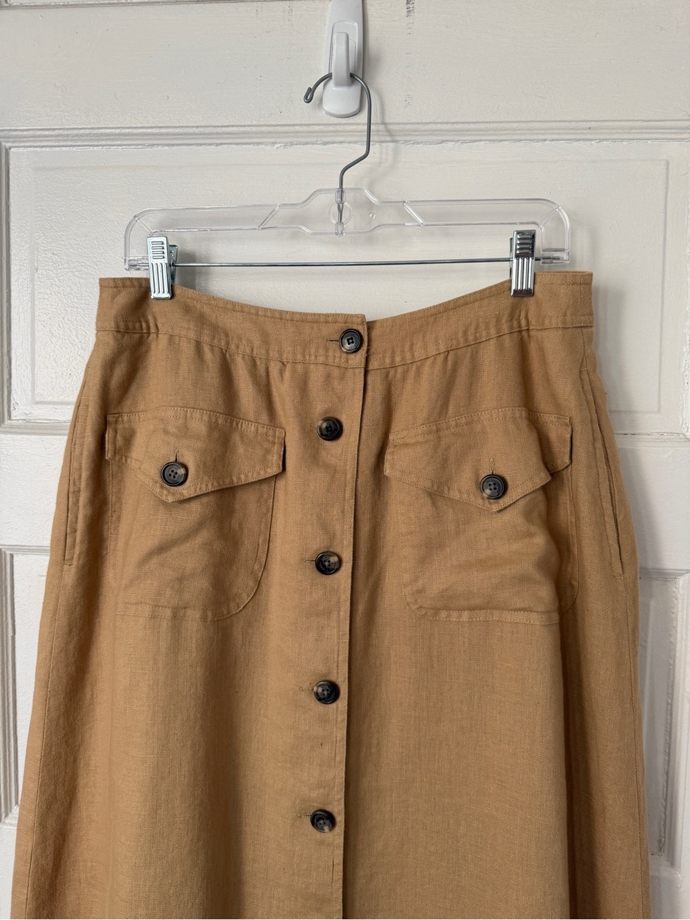 Ralph Lauren NWT Linen Button Front Midi Skirt Pockets Heritage Preppy Teacher - Picture 6 of 14